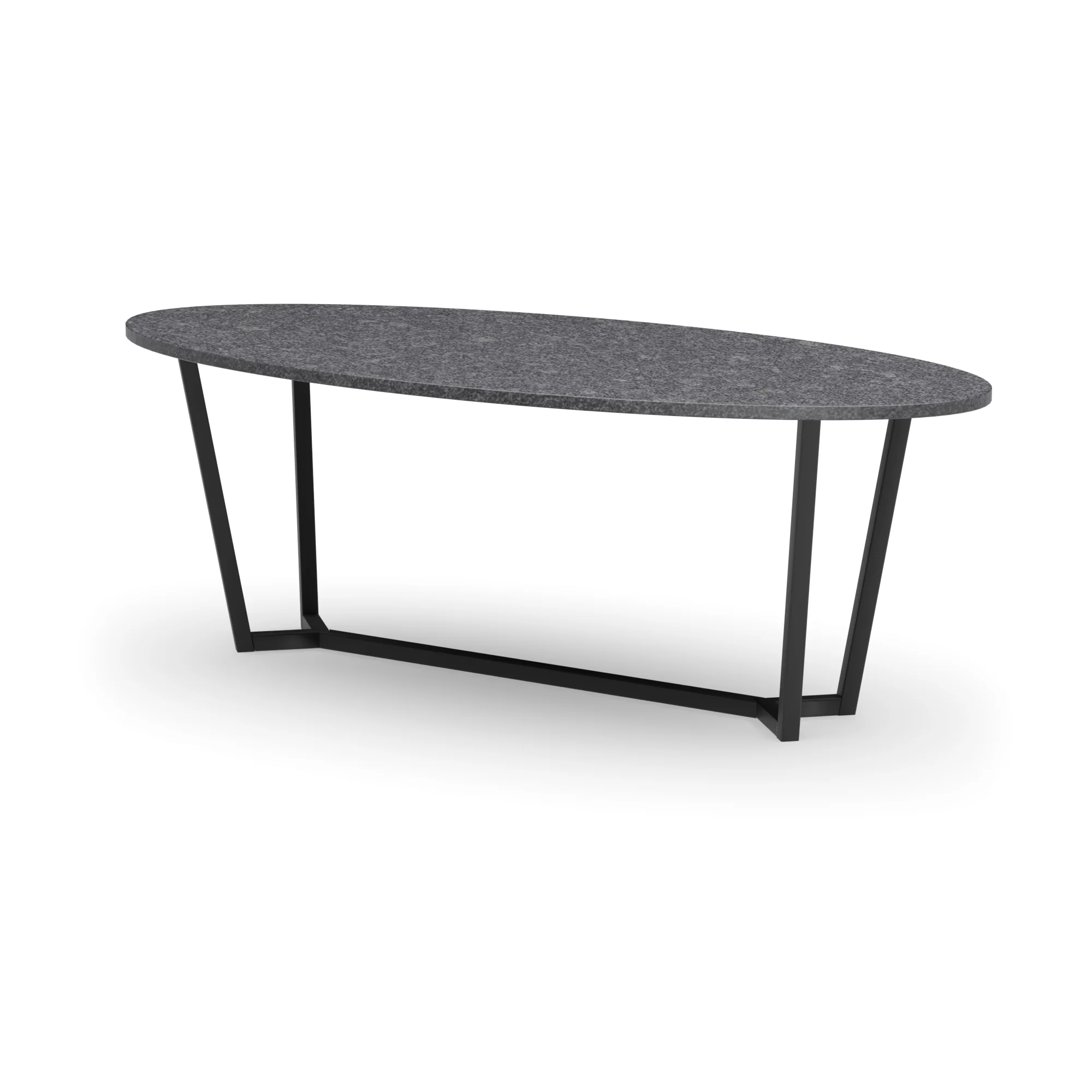 Ovale granieten tafel Lissabon staal