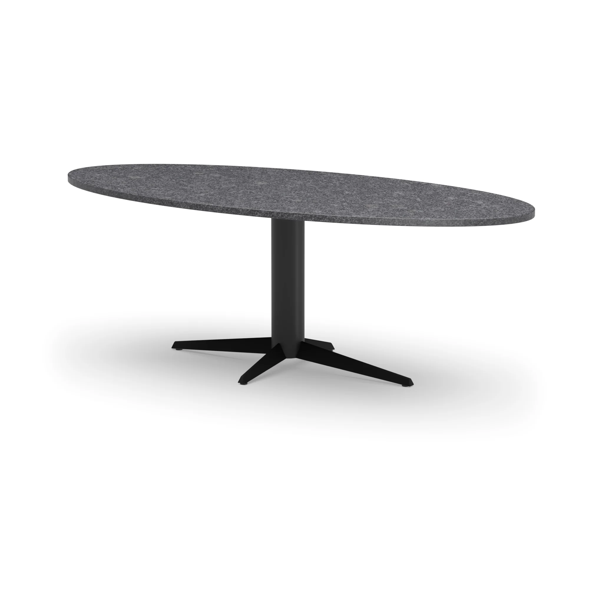 Ovale granieten tafel Londen staal