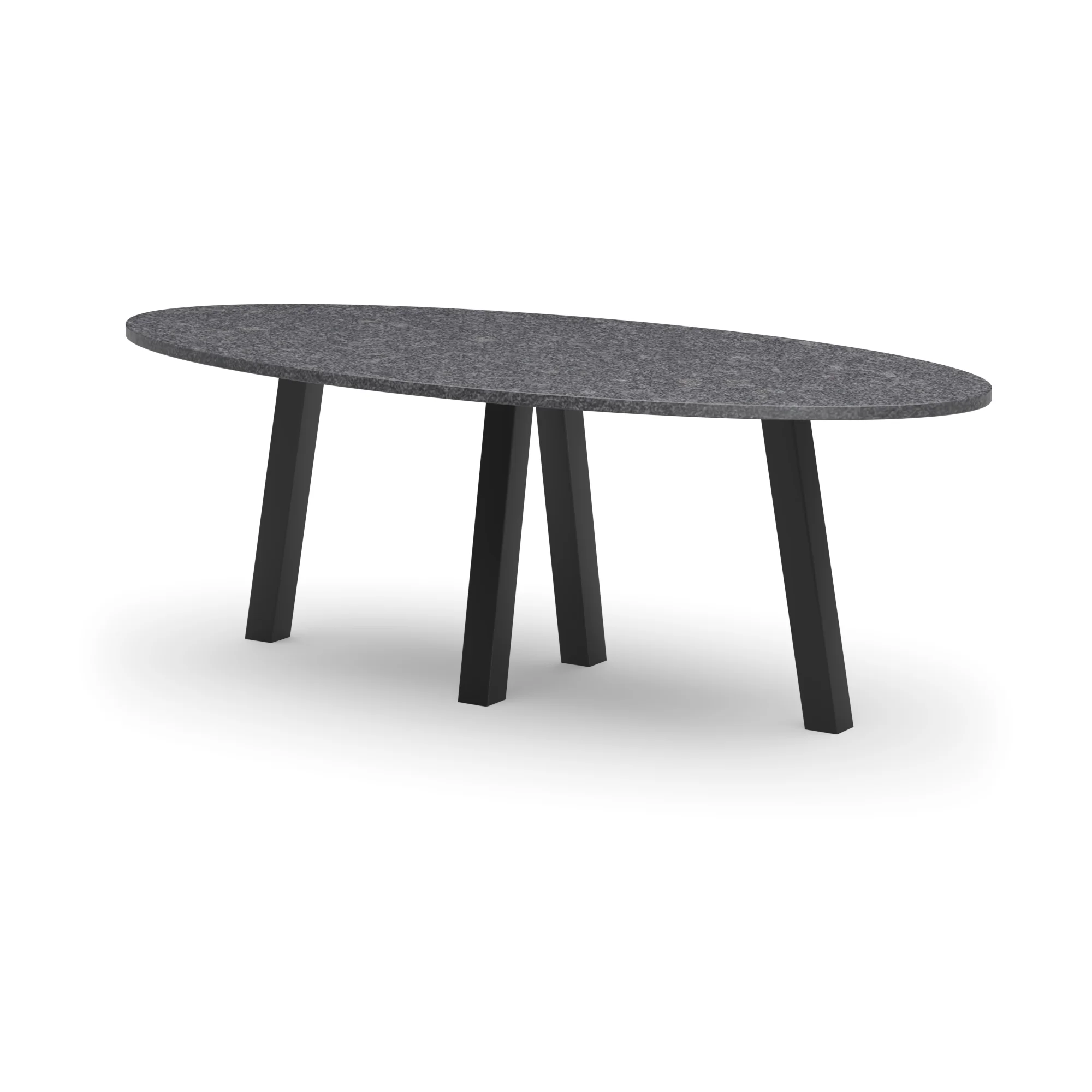 Ovale granieten tafel Praag staal