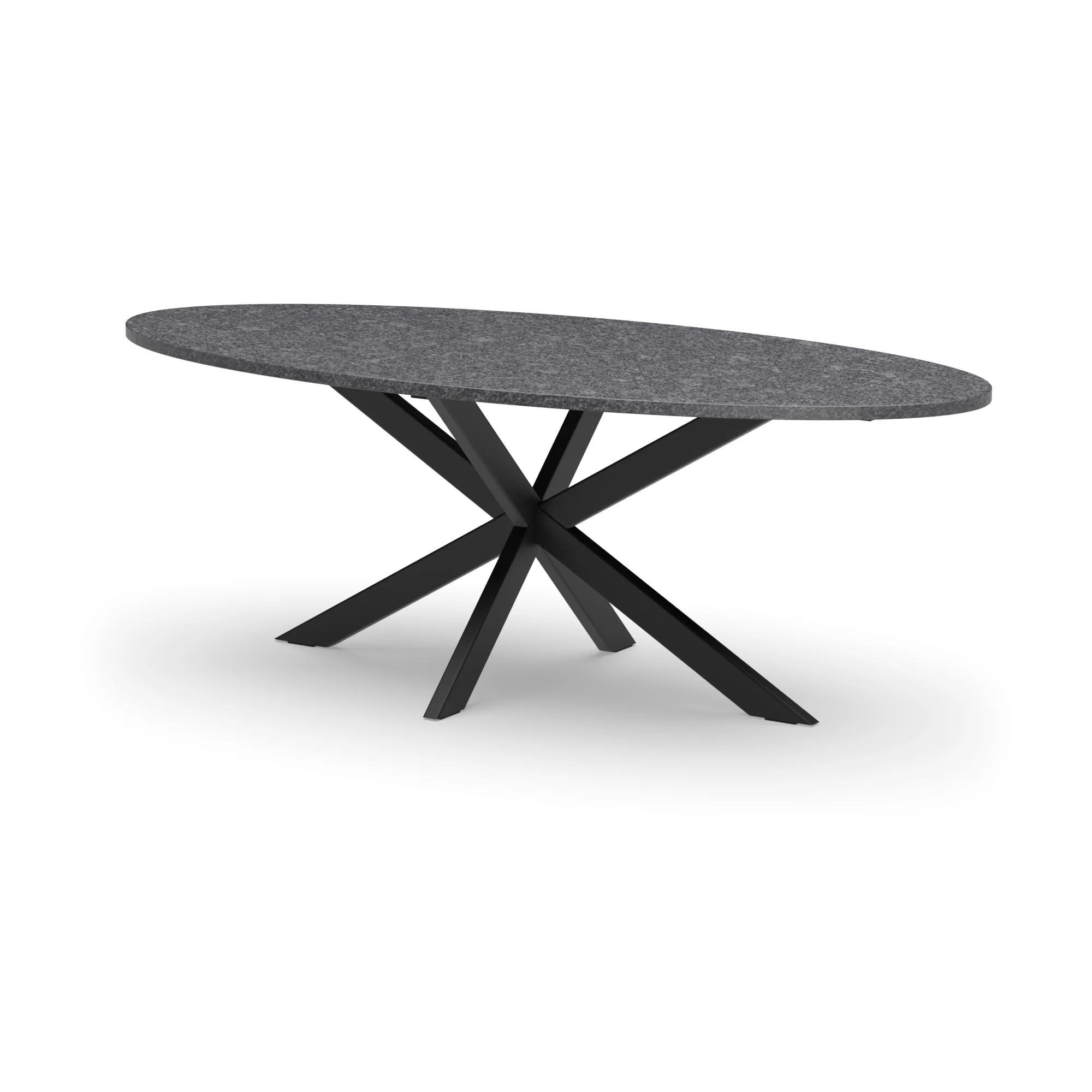 Ovale granieten tafel Riga 80x40 staal