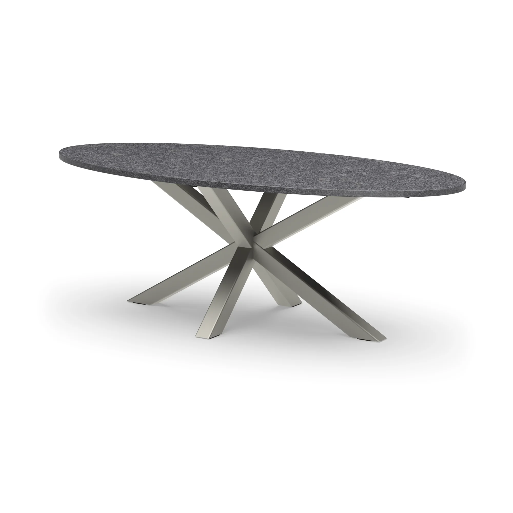 Ovale granieten tafel Riga 80x80 RVS