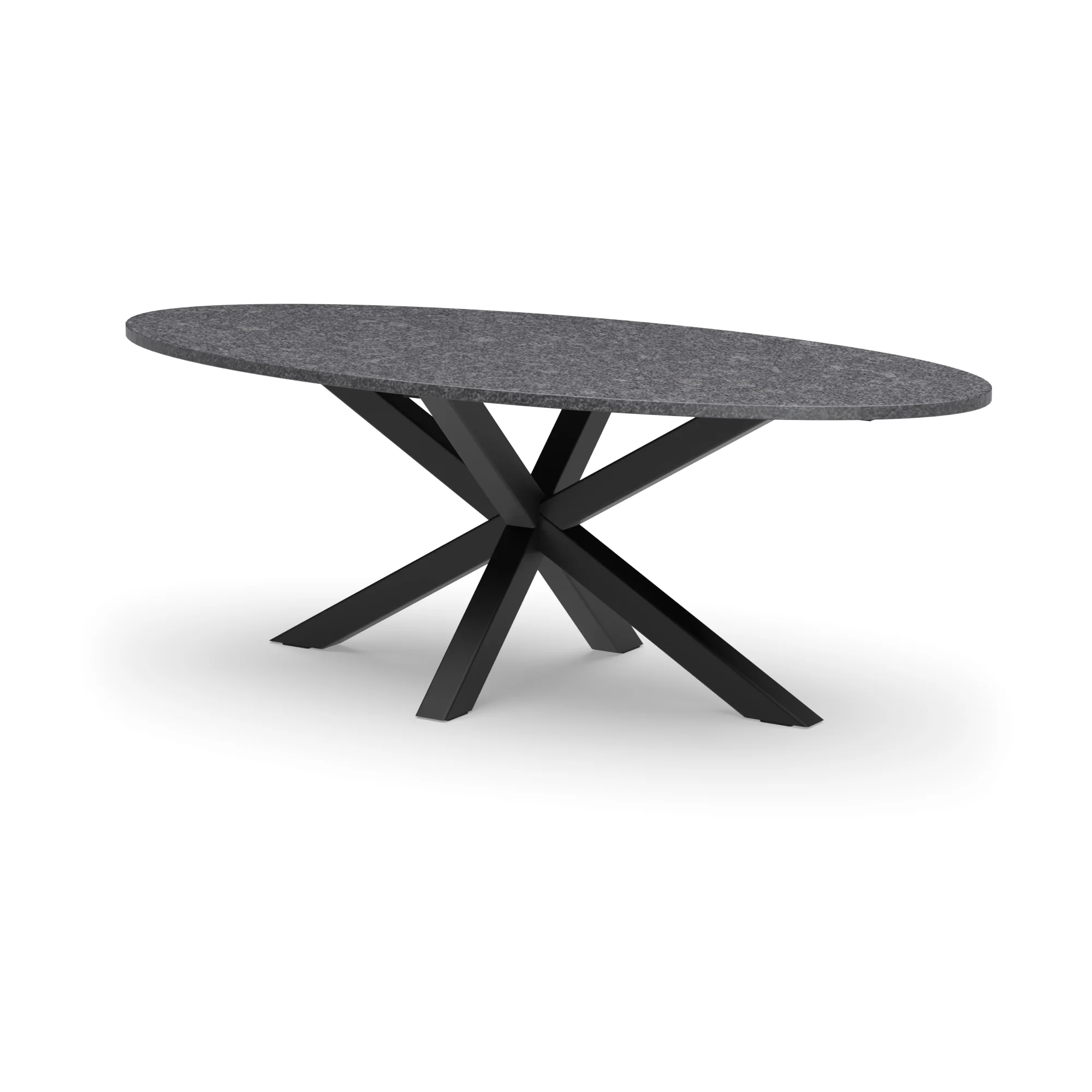 Ovale granieten tafel Riga 80x80 staal