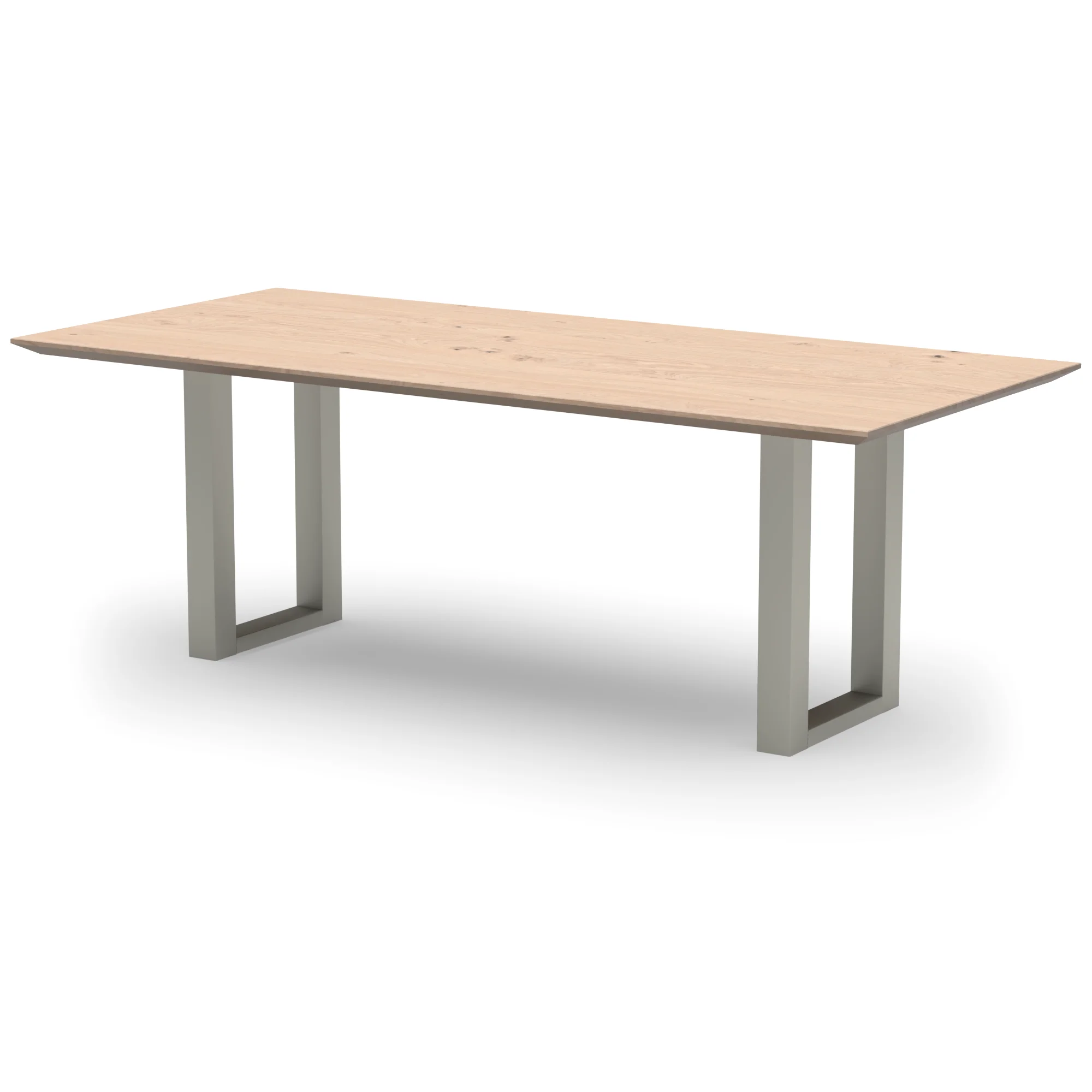Rechthoekige eikenhouten tafel Amsterdam RVS