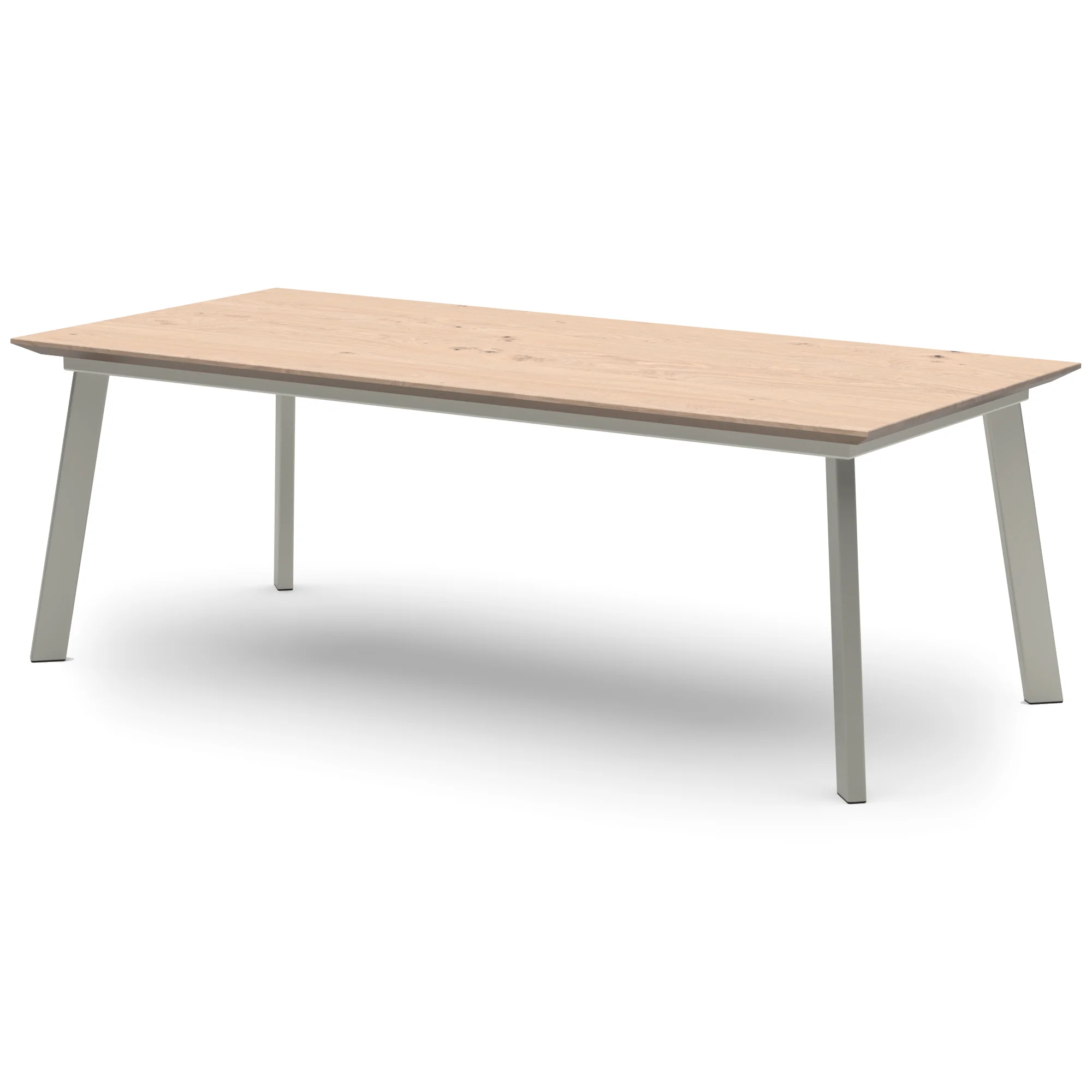 Rechthoekige eikenhouten tafel Brussel RVS