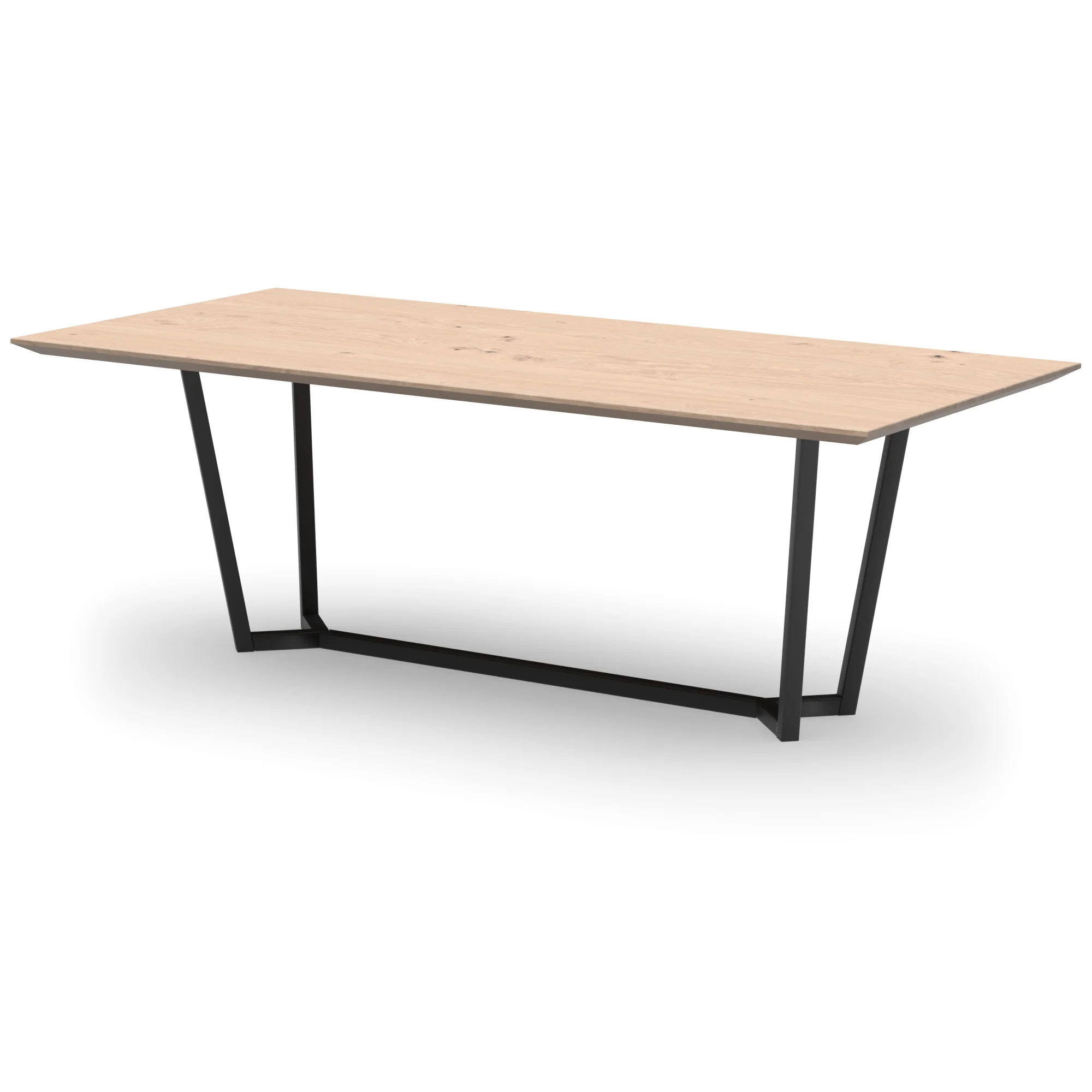 Rechthoekige eikenhouten tafel Lissabon staal