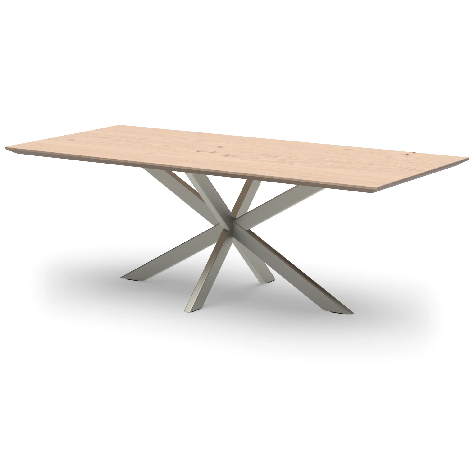 Rechthoekige eikenhouten tafel Riga 80x40 RVS