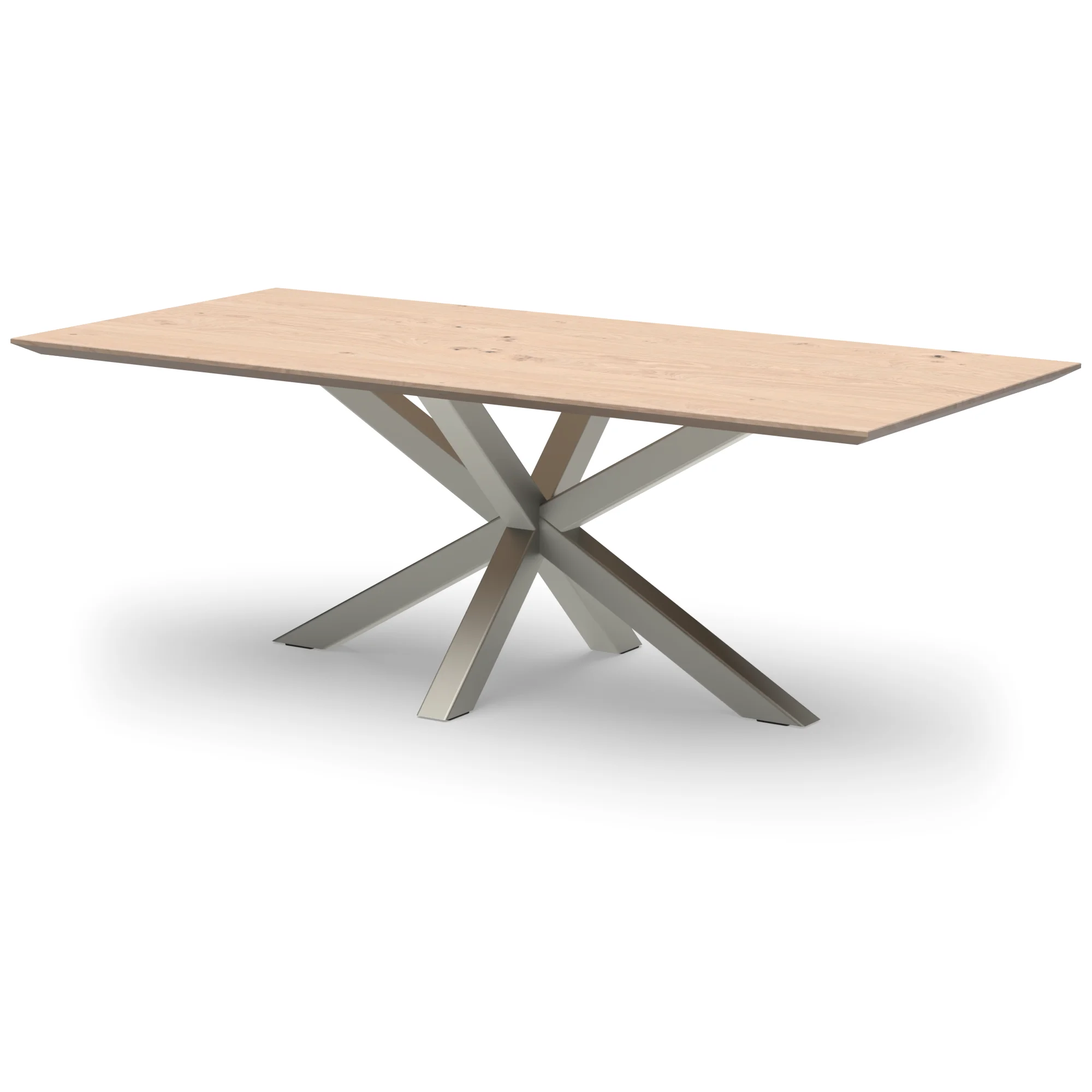 Rechthoekige eikenhouten tafel Riga 80x80 RVS