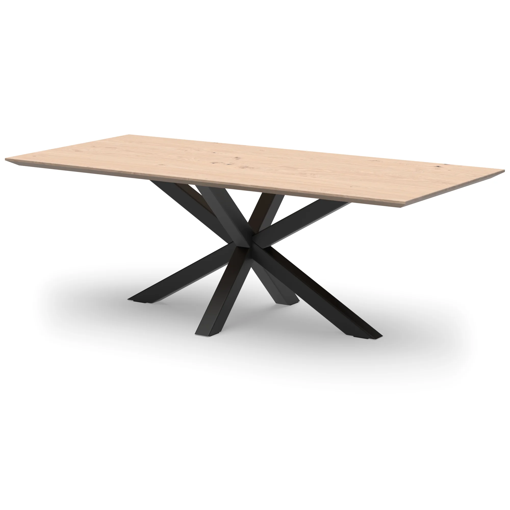 Rechthoekige eikenhouten tafel Riga 80x80 staal