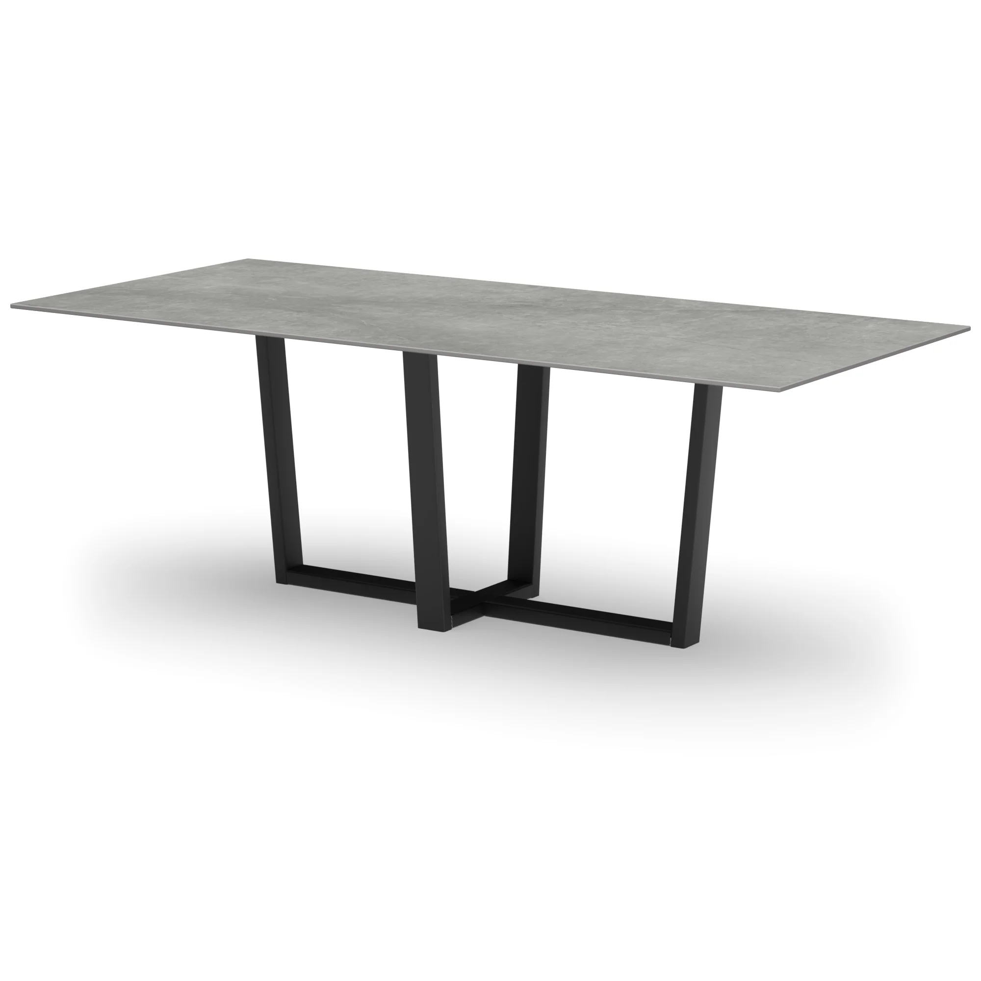 Rechthoekige keramieken tafel Geneve staal