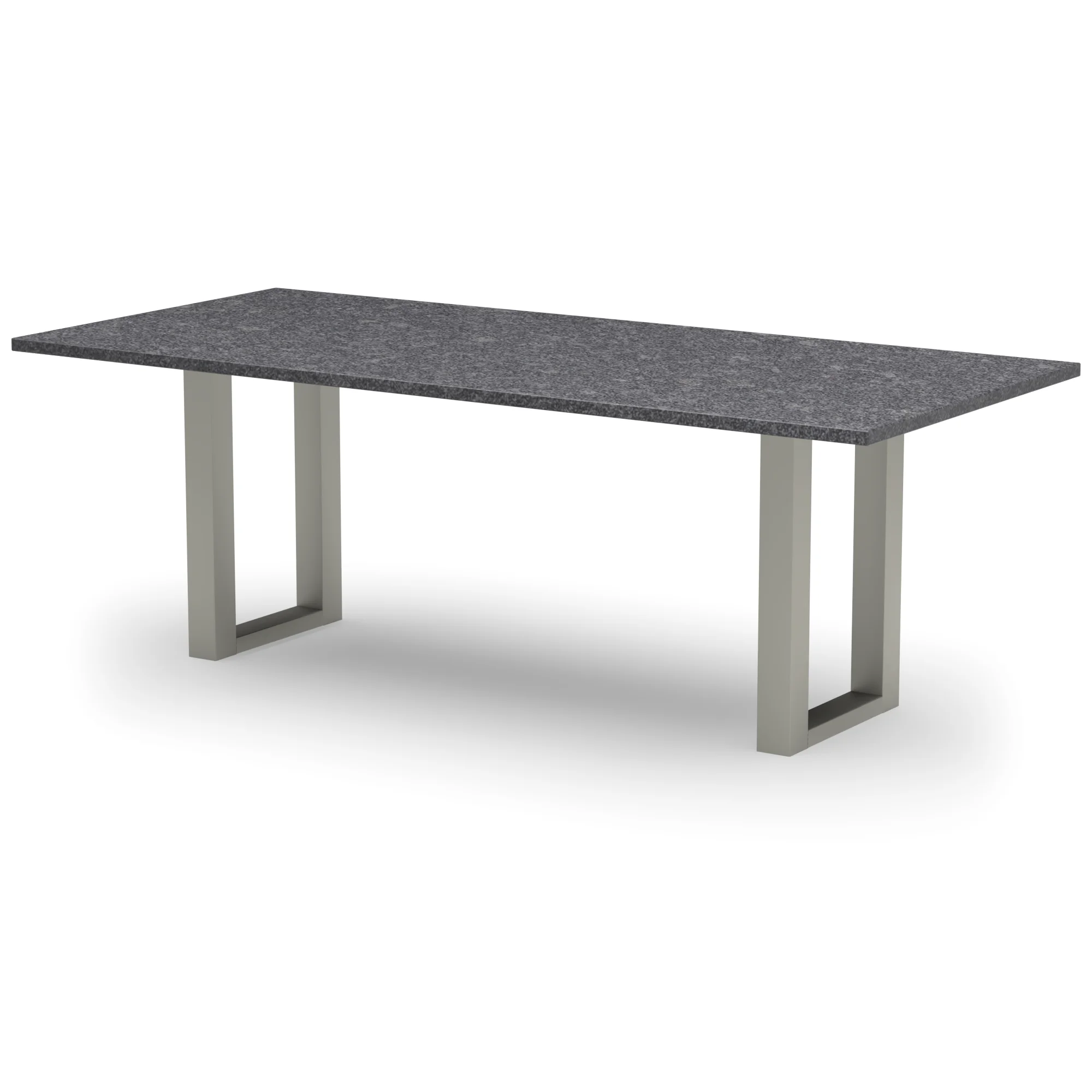 Rechthoekige granieten tafel Amsterdam RVS