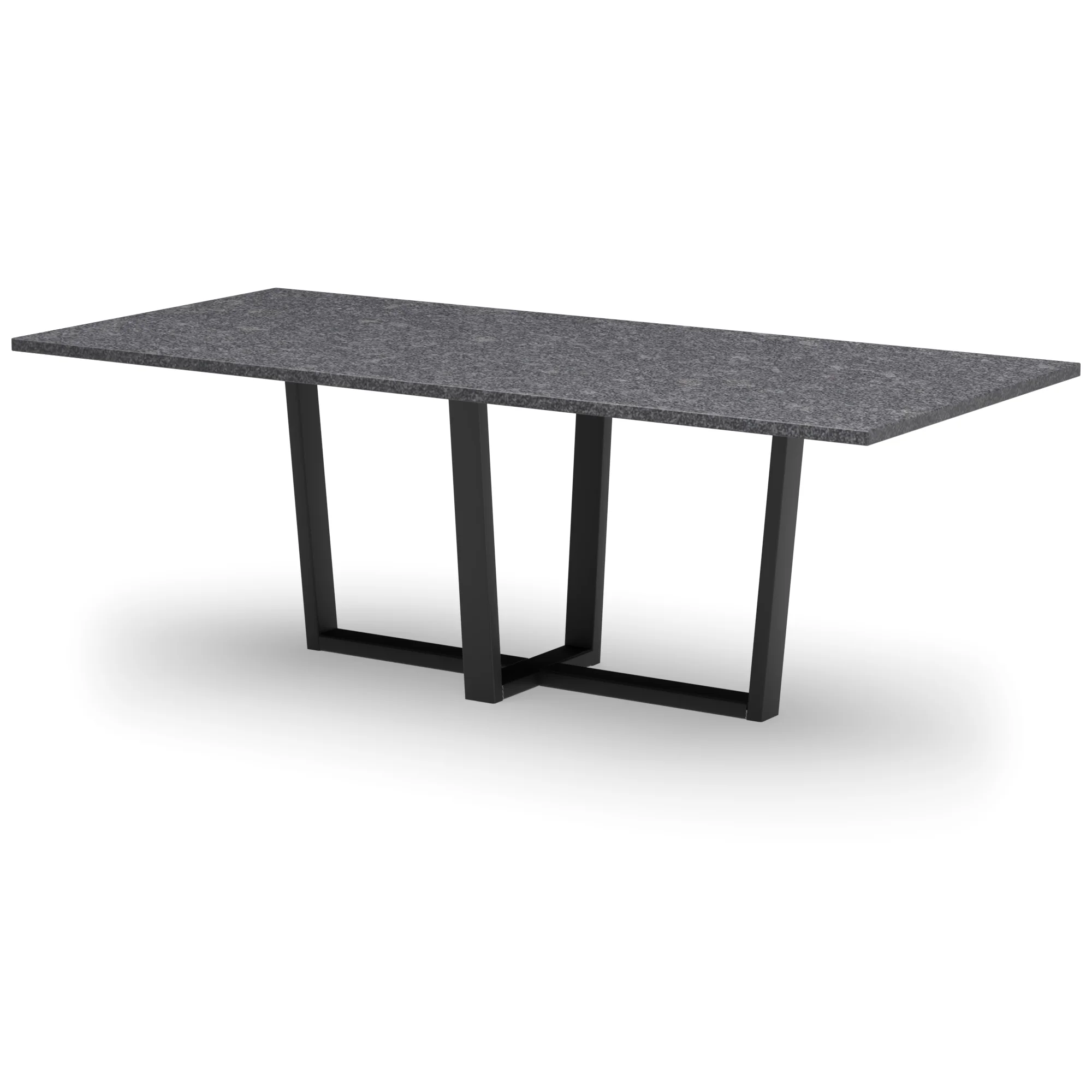 Rechthoekige granieten tafel Geneve staal