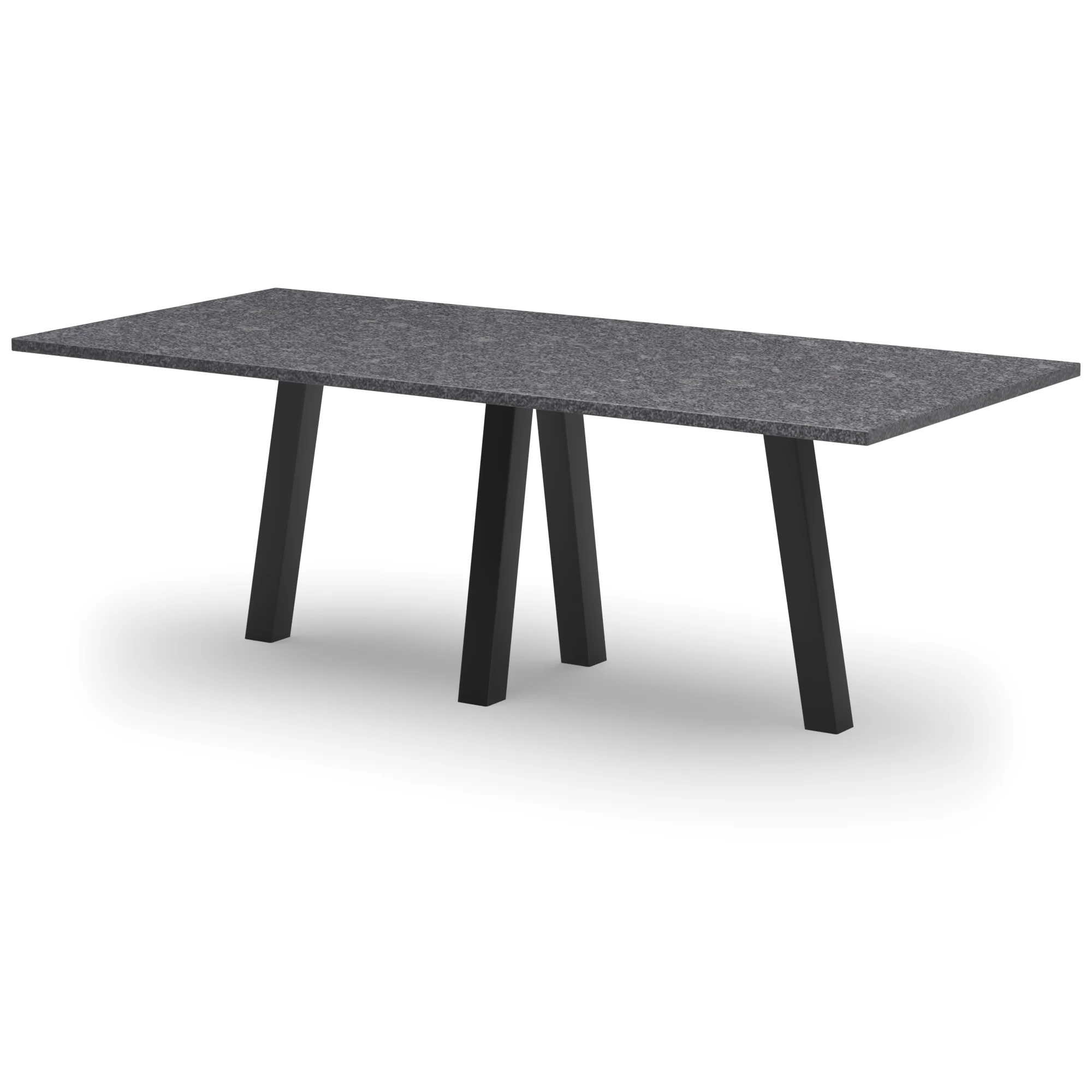 Rechthoekige granieten tafel Praag staal