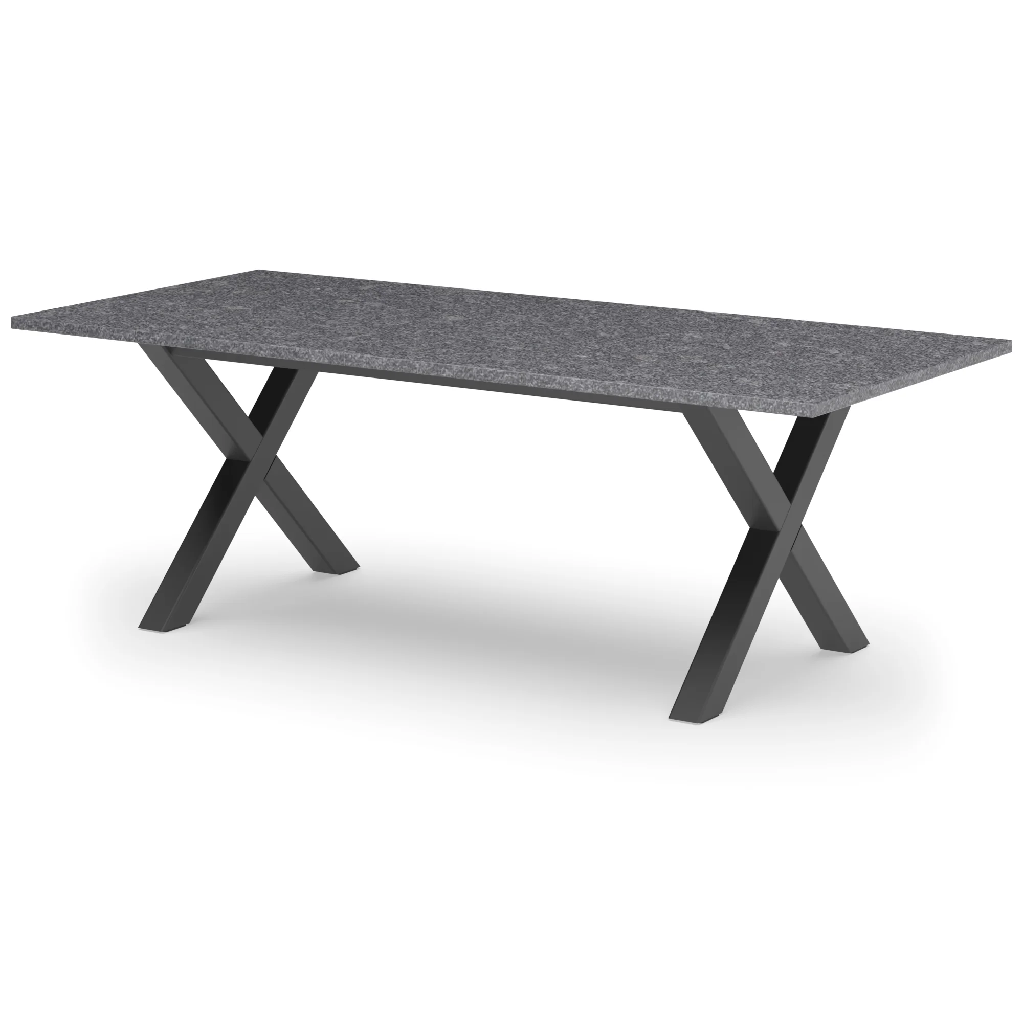 Rechthoekige granieten tafel Sydney staal