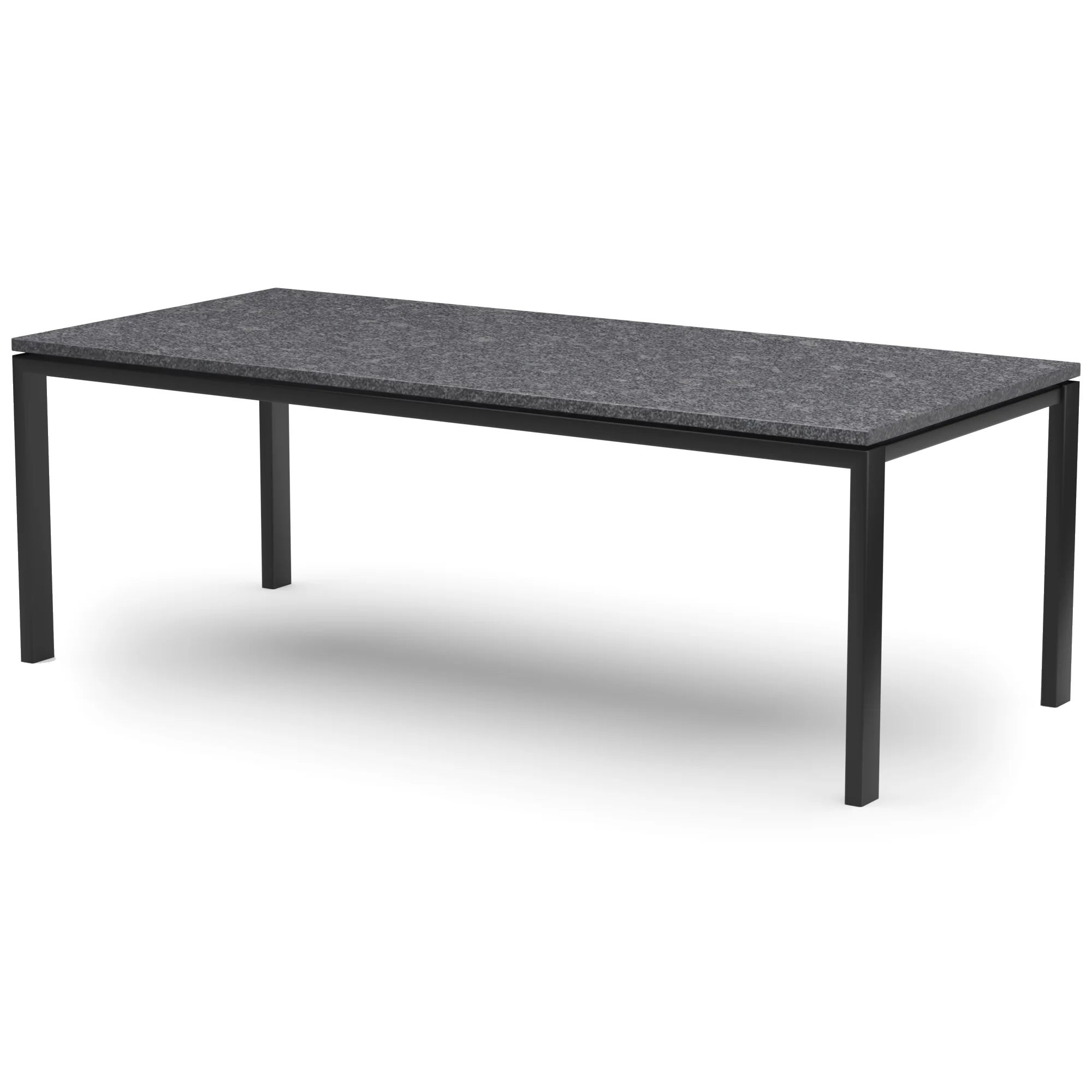 Rechthoekige granieten tafel Venetie staal