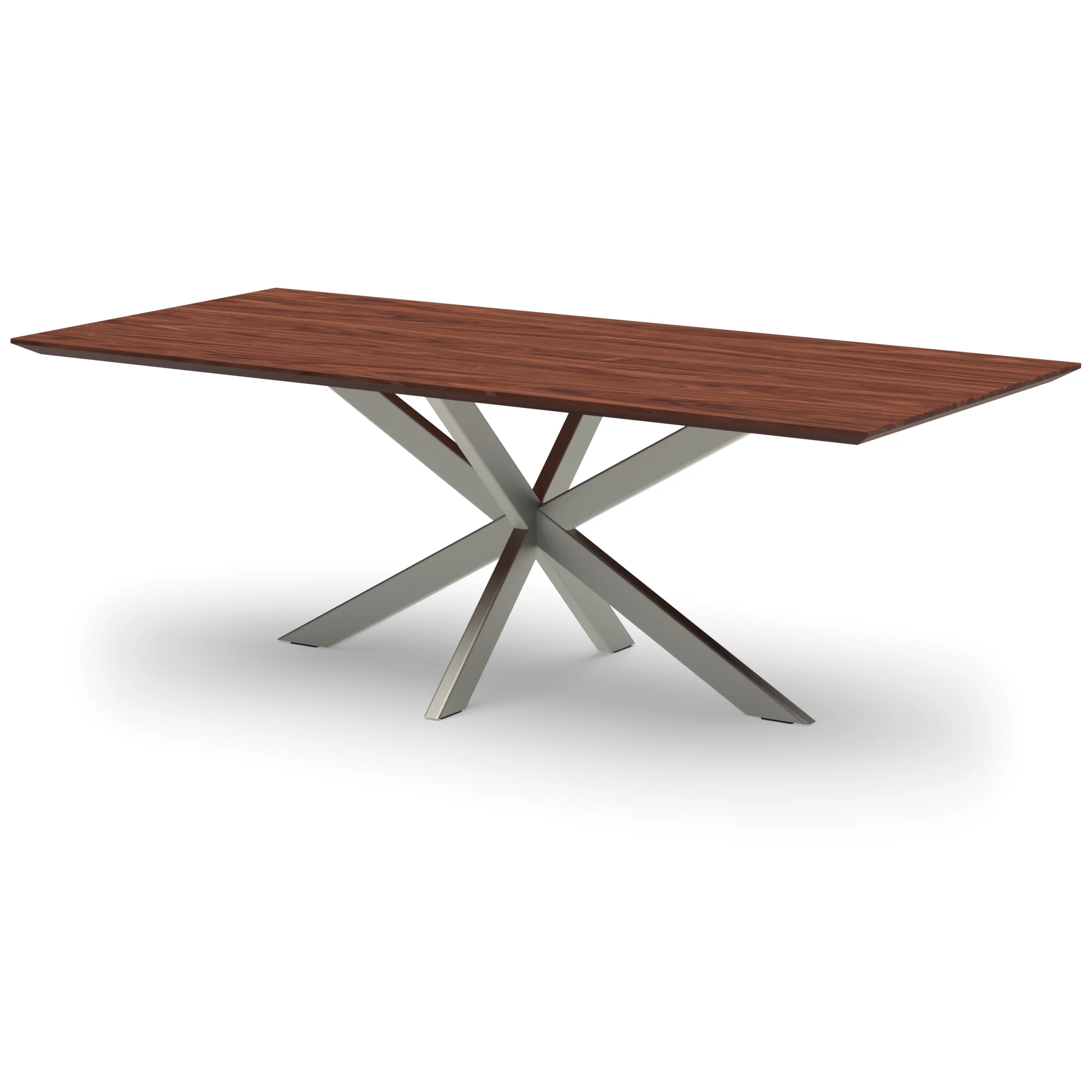 Rechthoekige notenhouten tafel Riga 80x40 RVS