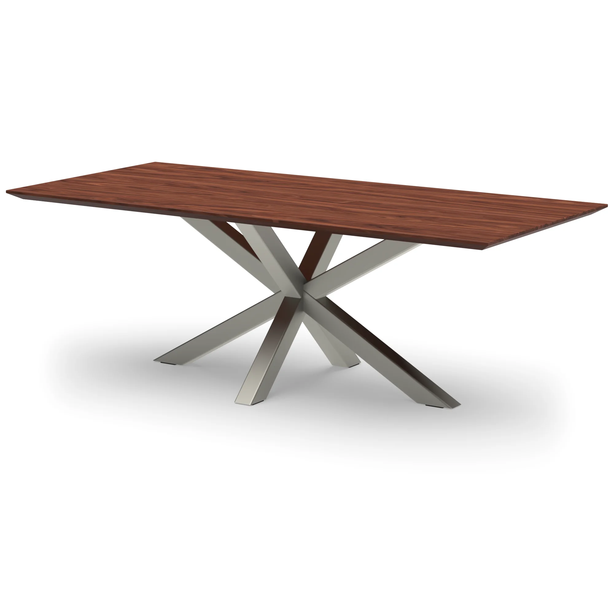 Rechthoekige notenhouten tafel Riga 80x80 RVS