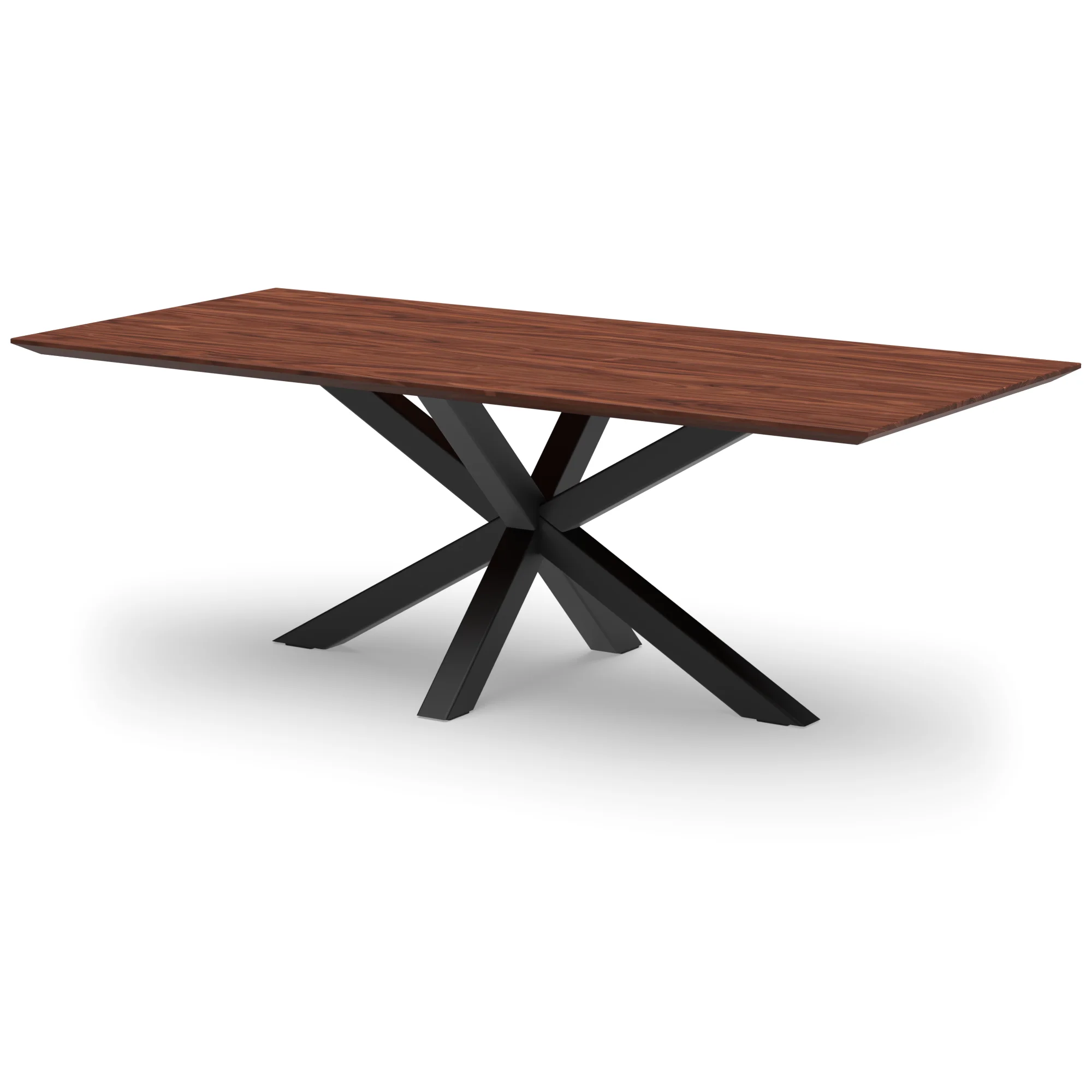Rechthoekige notenhouten tafel Riga 80x80 staal