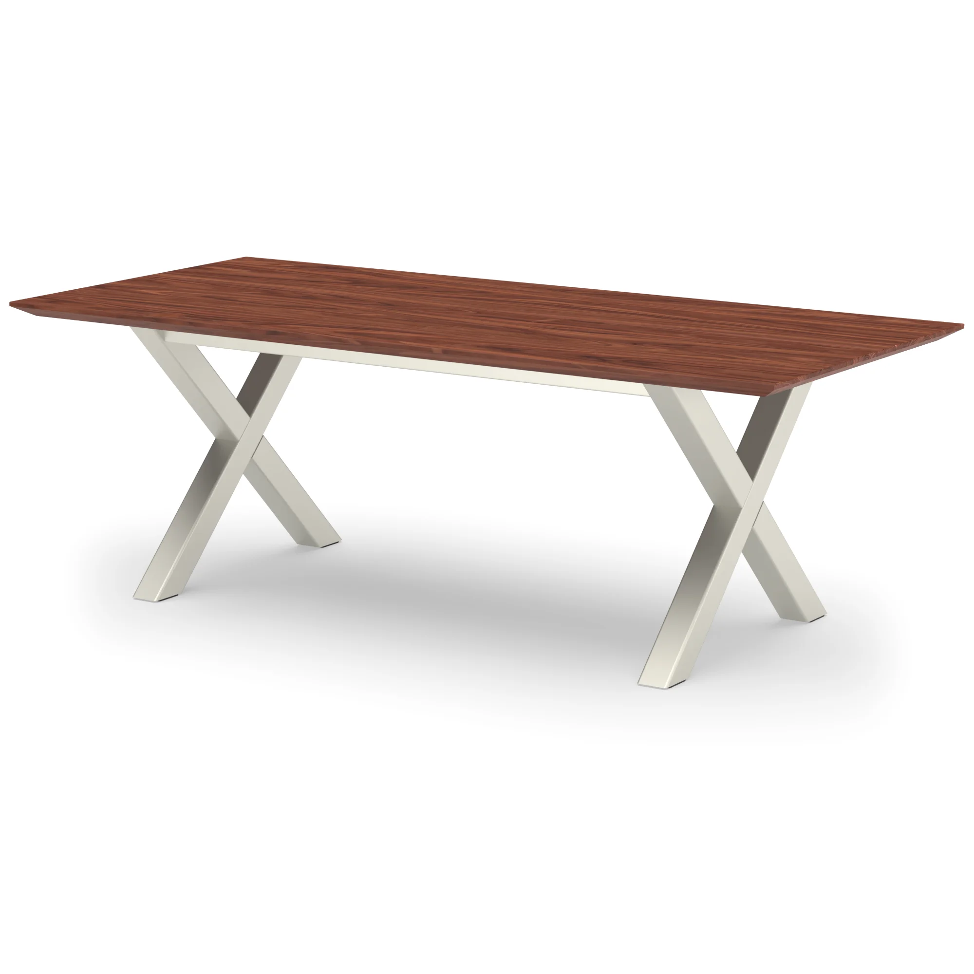 Rechthoekige notenhouten tafel Sydney RVS