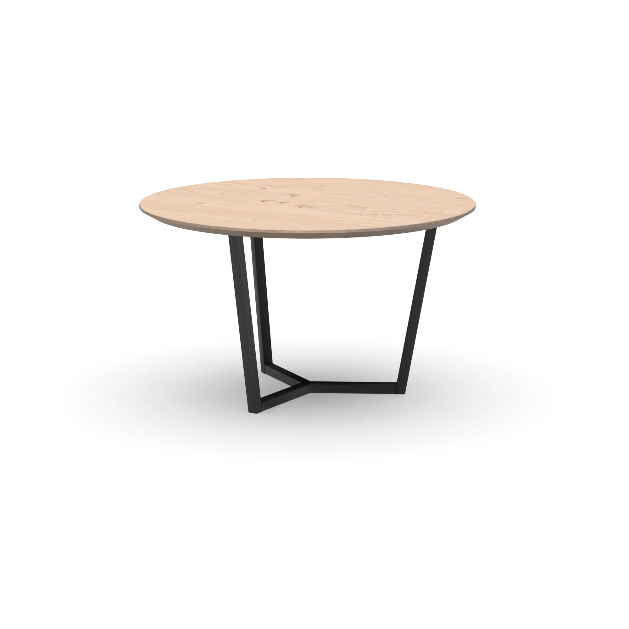 Ronde eikenhouten tafel Lissabon staal