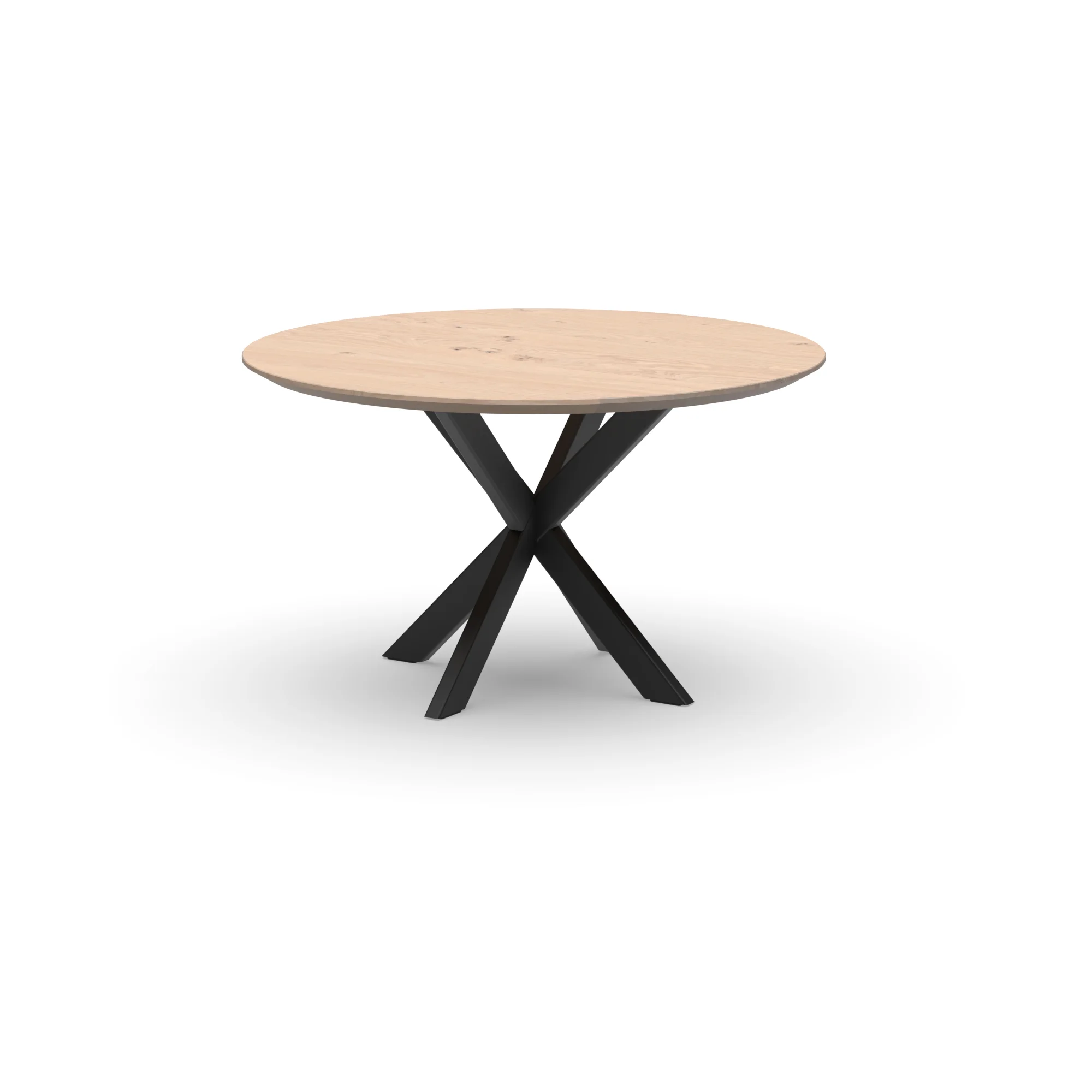 Ronde eikenhouten tafel Riga 80x40 staal
