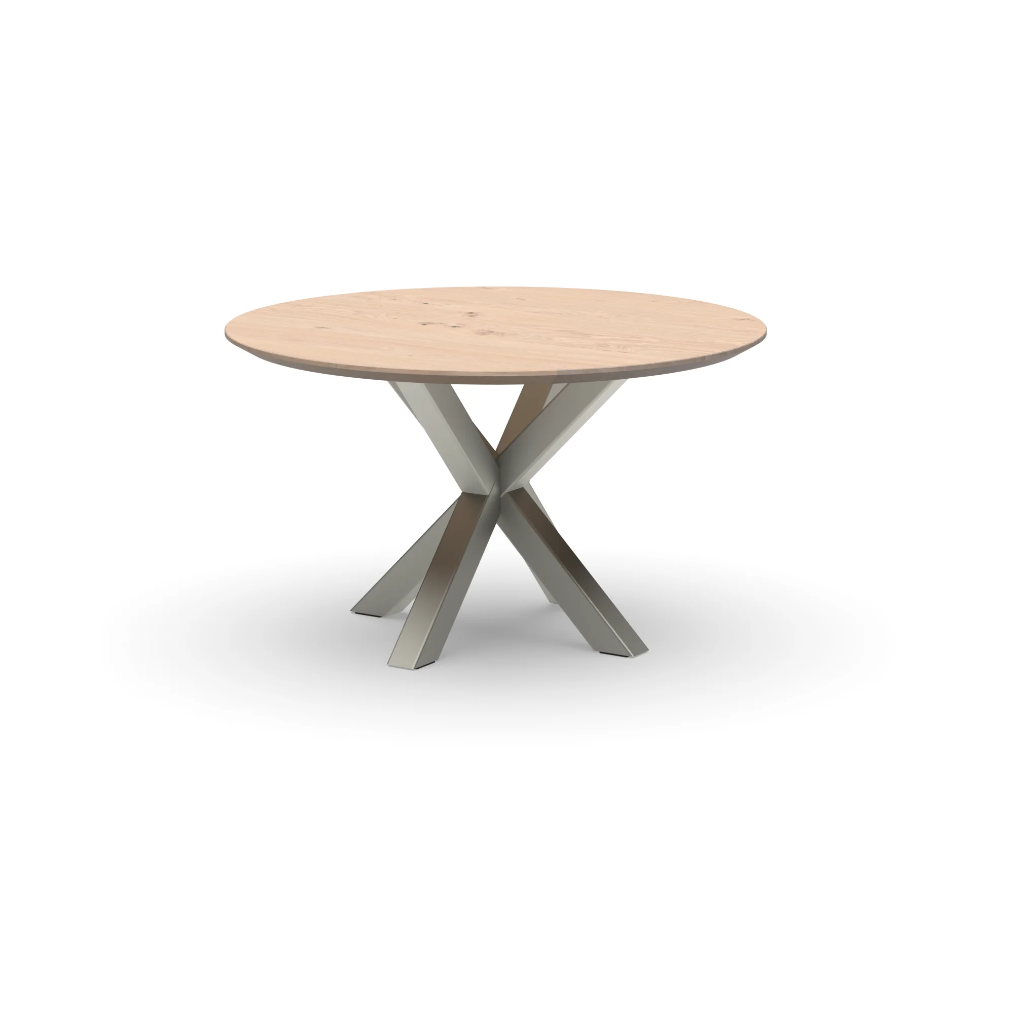 Ronde eikenhouten tafel Riga 80x80 RVS