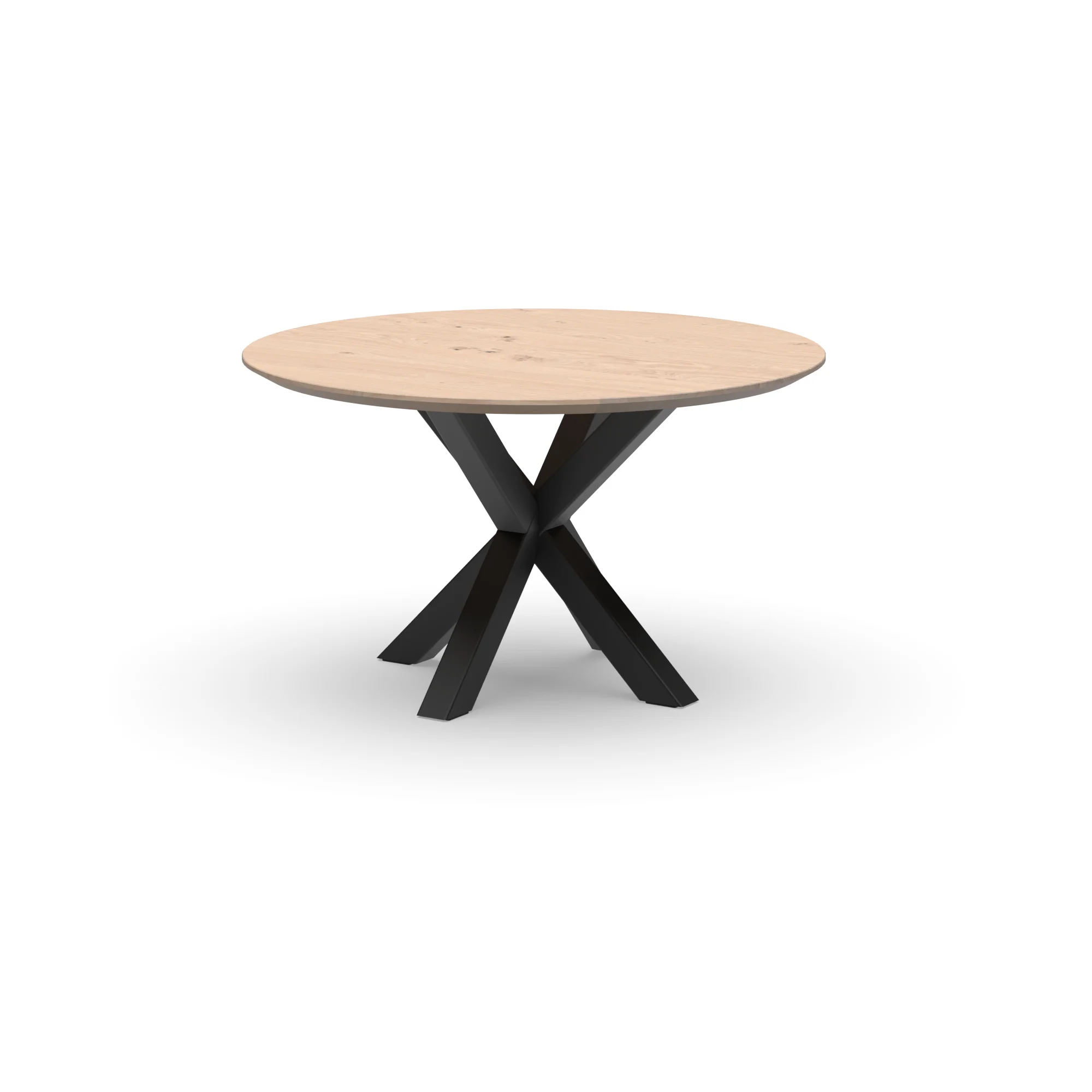 Ronde eikenhouten tafel Riga 80x80 staal