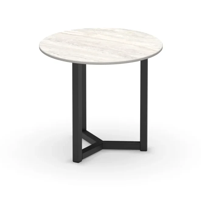 Round ceramic coffee table Oslo Travertino Romano