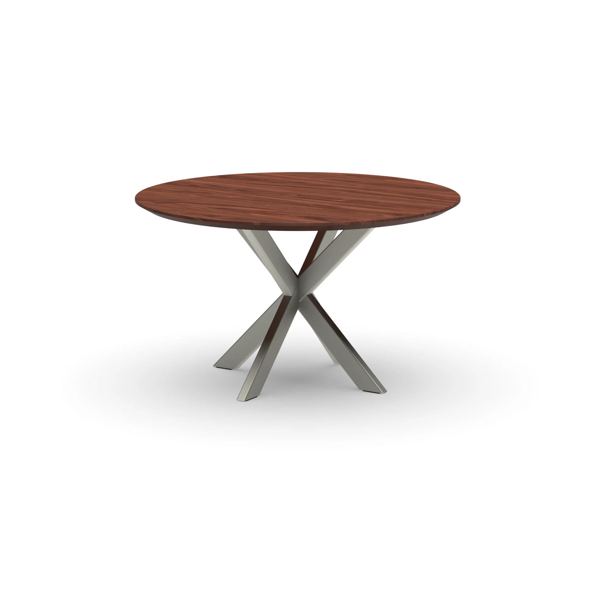 Ronde notenhouten tafel Riga 80x40 RVS