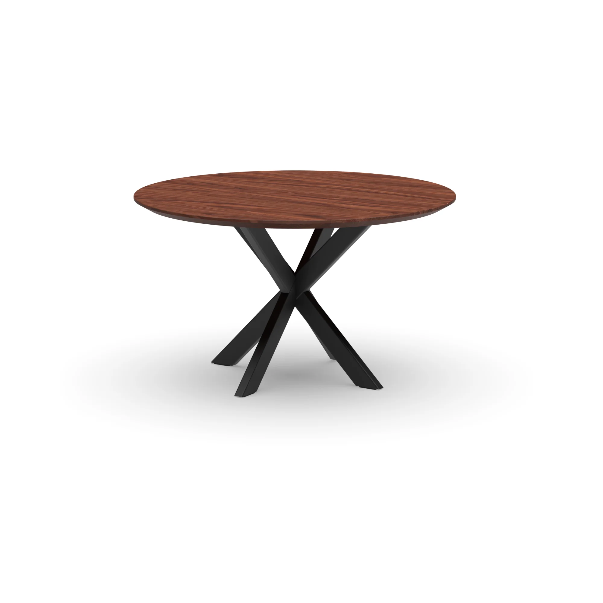 Ronde notenhouten tafel Riga 80x40 staal