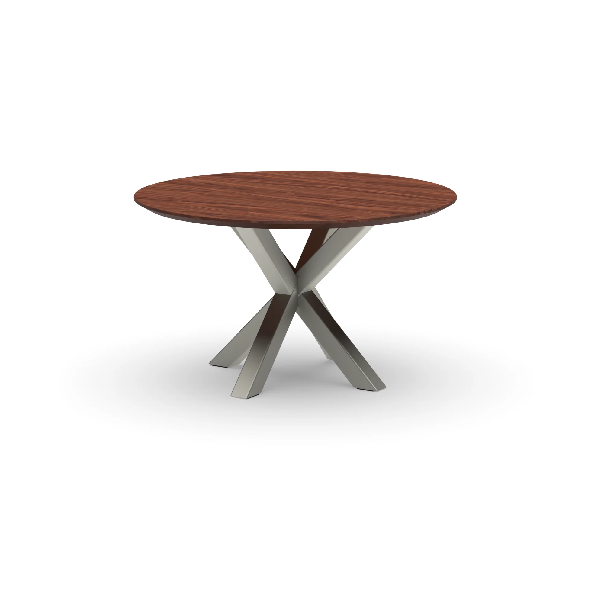 Ronde notenhouten tafel Riga 80x80 RVS