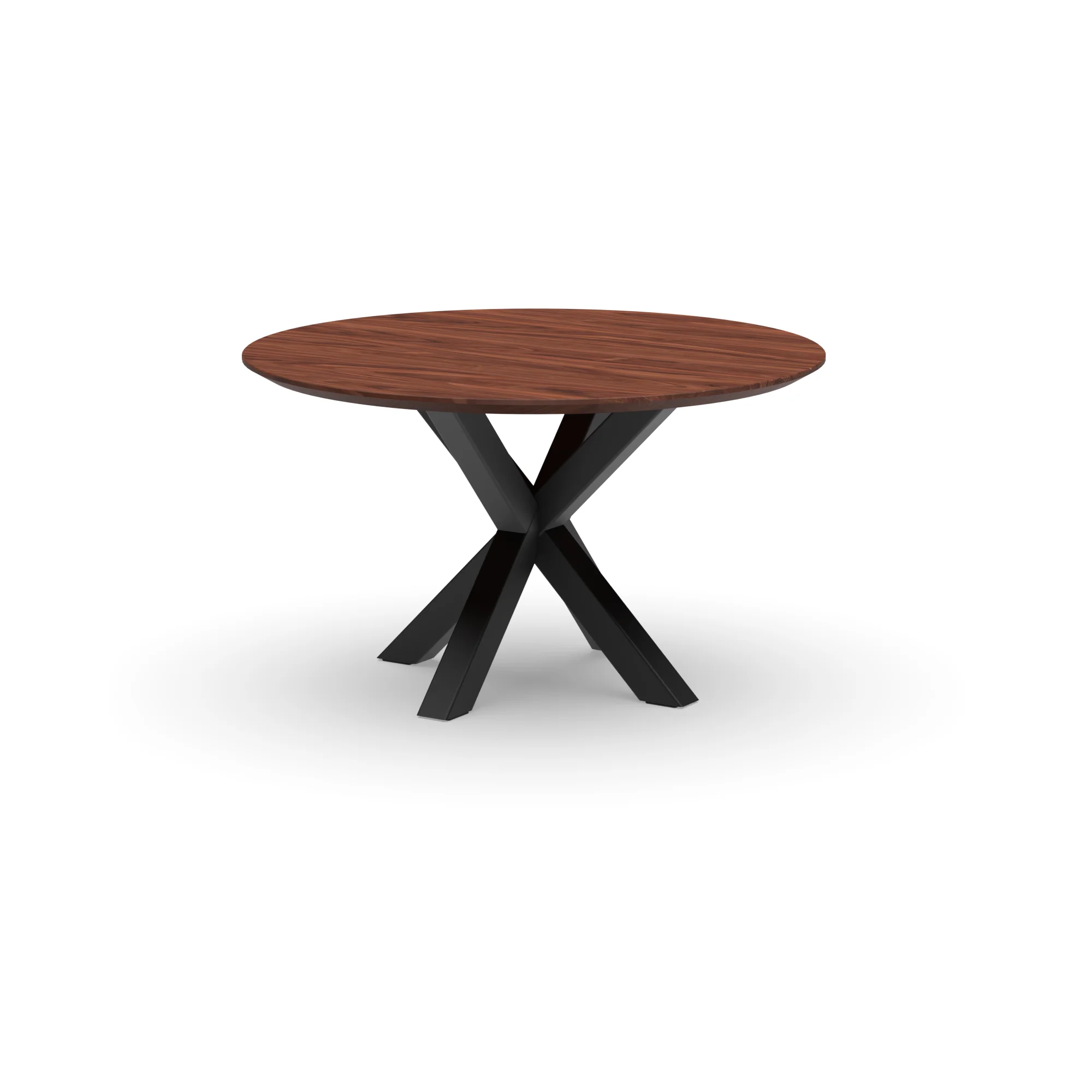 Ronde notenhouten tafel Riga 80x80 staal