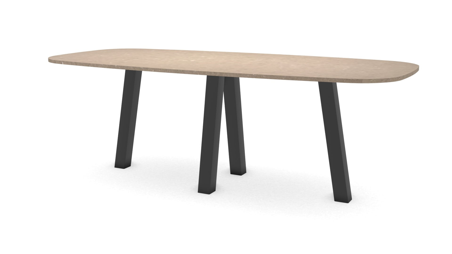 Deens ovale composieten tafel Praag staal