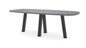 Deens ovale natuurstenen tafel Praag staal