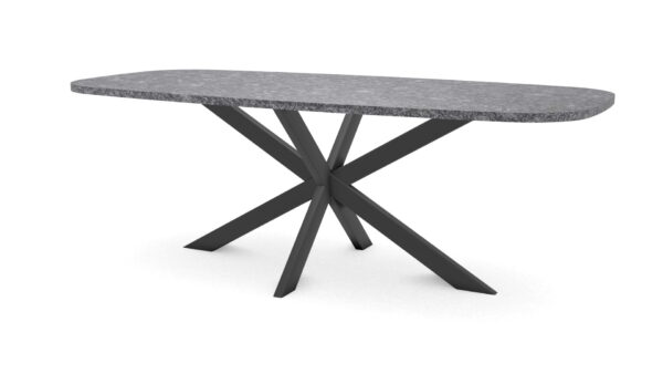 Deens ovale natuurstenen tafel Riga 80x40 staal