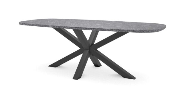 Deens ovale natuurstenen tafel Riga 80x80 staal
