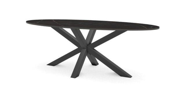 Ovale Keramieken tafel Riga 80×80 staal