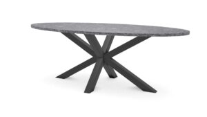 Ovale natuurstenen tafel Riga 80x80 staal