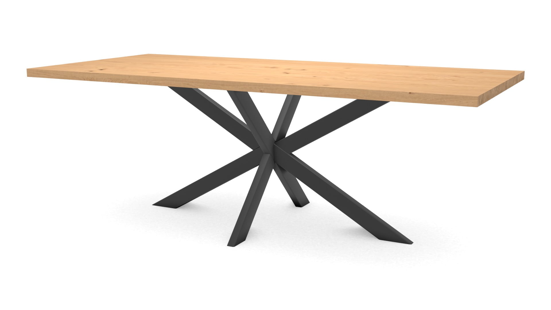 Rechthoekige eikenhouten tafel Riga 80×40 staal