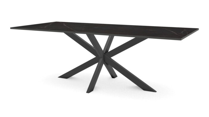 Rechthoekige keramieken tafel Riga 80×40 staal