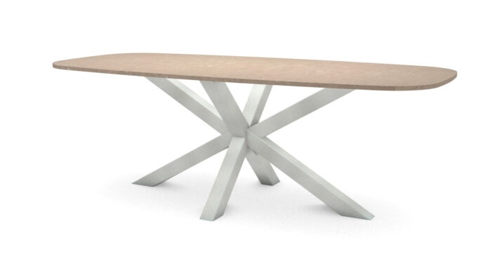 Deens ovale composieten tafel Riga 80x80 RVS