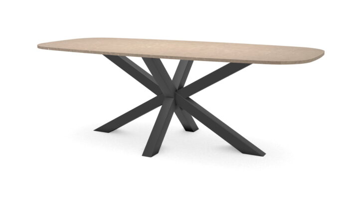 Deens ovale composieten tafel Riga 80x80 staal