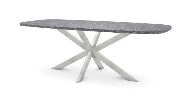 Deens ovale granieten tafel Riga 80x40 RVS