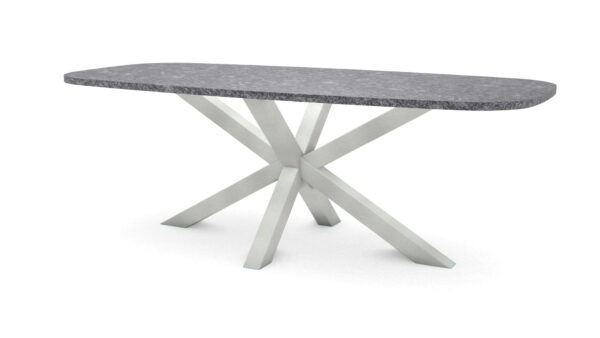 Deens ovale granieten tafel Riga 80x80 RVS