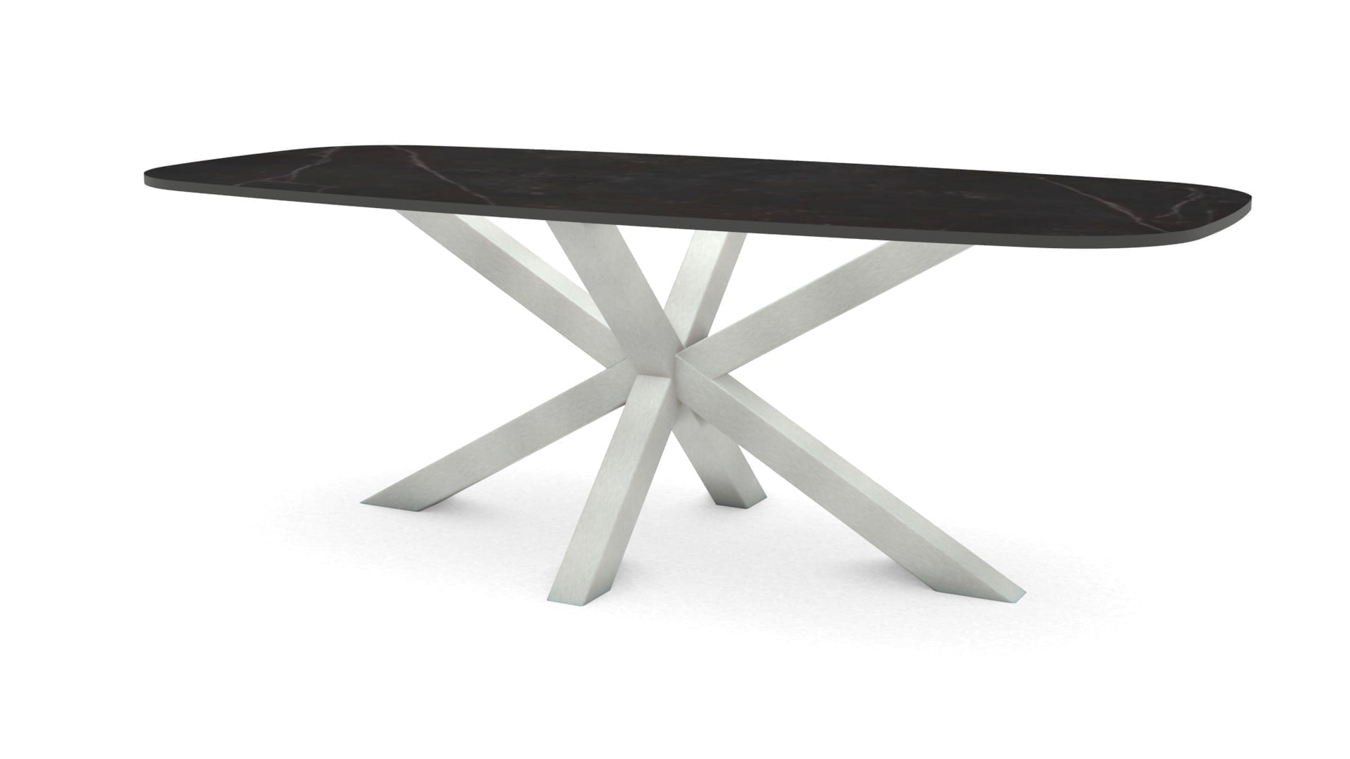 Deens ovale keramieken tafel Riga 80x80 RVS