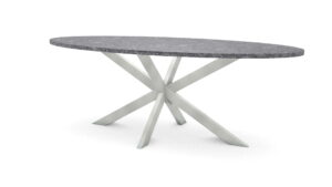 Ovale granieten tafel Riga 80x40 RVS