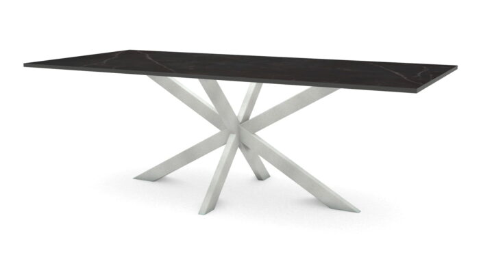Rechthoekige keramieken tafel Riga 80x40 RVS