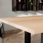 Rechthoekige eikenhouten tafel Amsterdam staal - Afbeelding 4