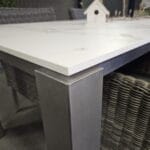 Tuinset Keramiek (Dekton Aura) tafel 180x90x75cm met 4 vlechtwerk tuinstoelen - Afbeelding 2