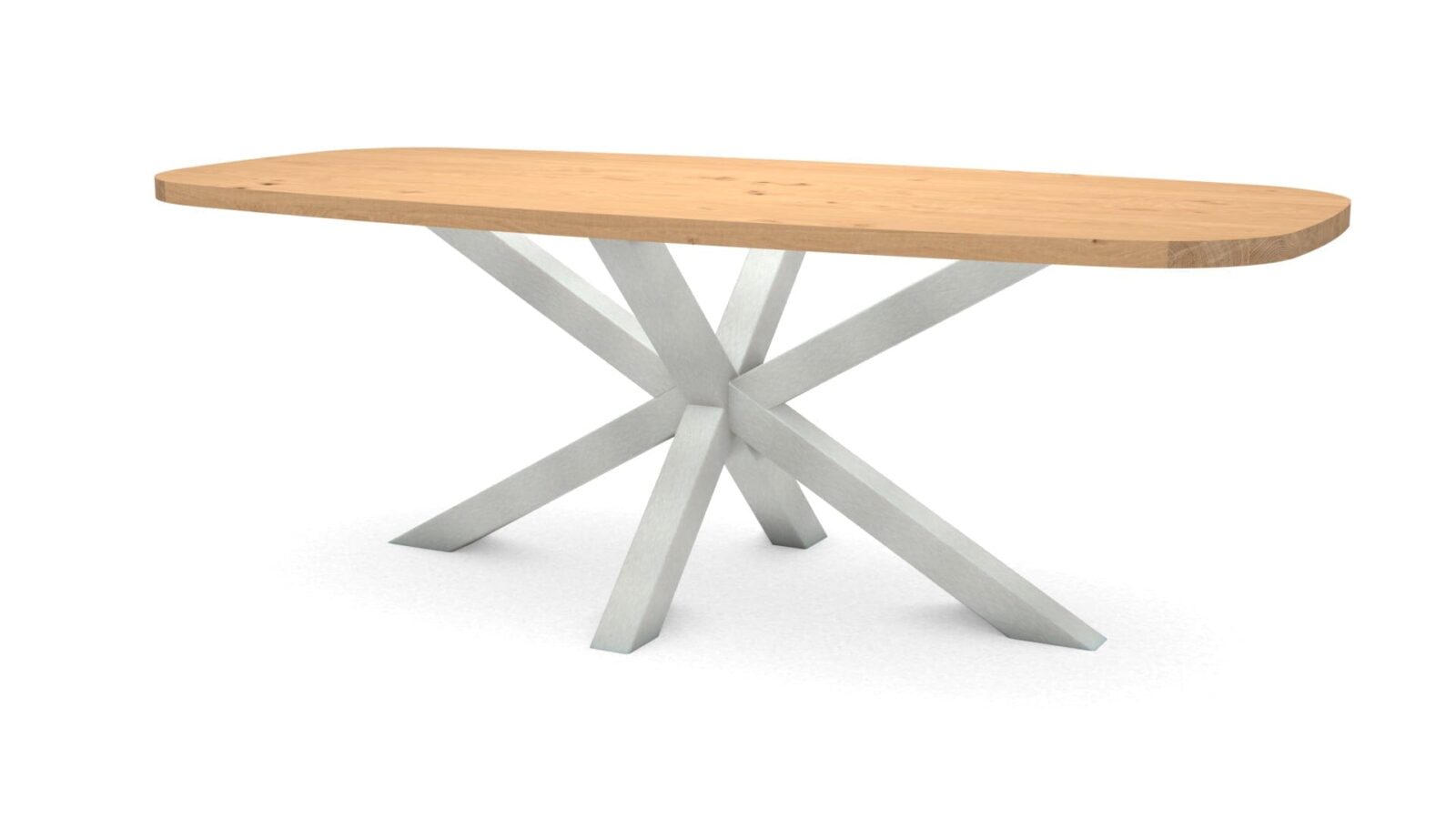 Deens-ovale-eikenhouten-tafel-Riga-80x80-RVS Deens ovale eikenhouten tafel Riga 80x80 RVS - Afbeelding 1