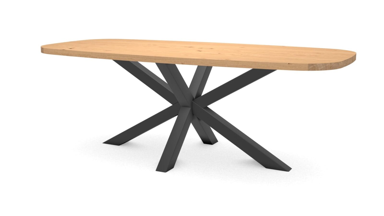 Deens-ovale-eikenhouten-tafel-Riga-rond-80×80-staal Deens ovale eikenhouten tafel Riga 80x80 staal - Afbeelding 1